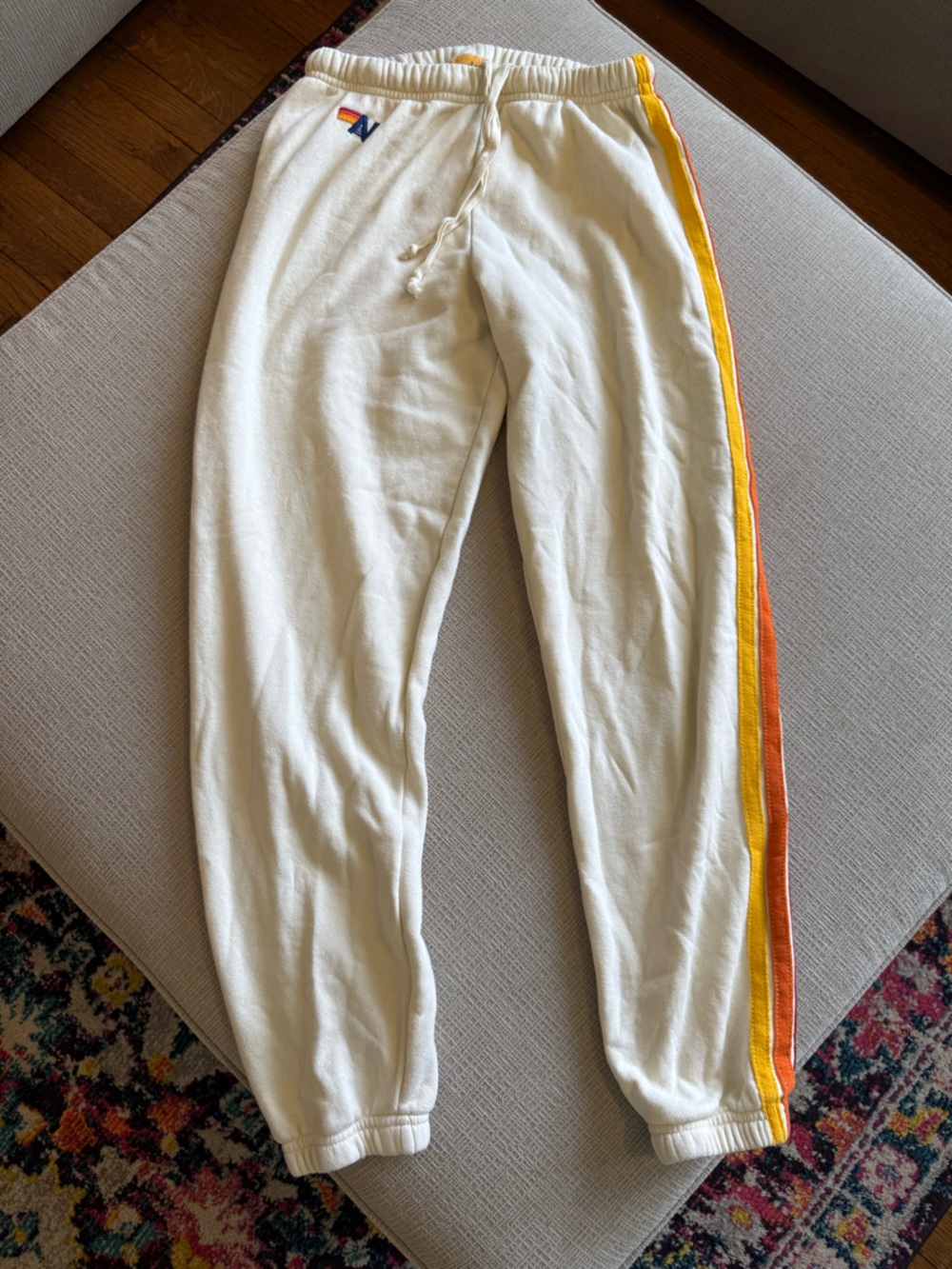 AVIATOR NATION 5 STRIPE SWEATPANTS / MEDIUM / VINTAGE WHITE